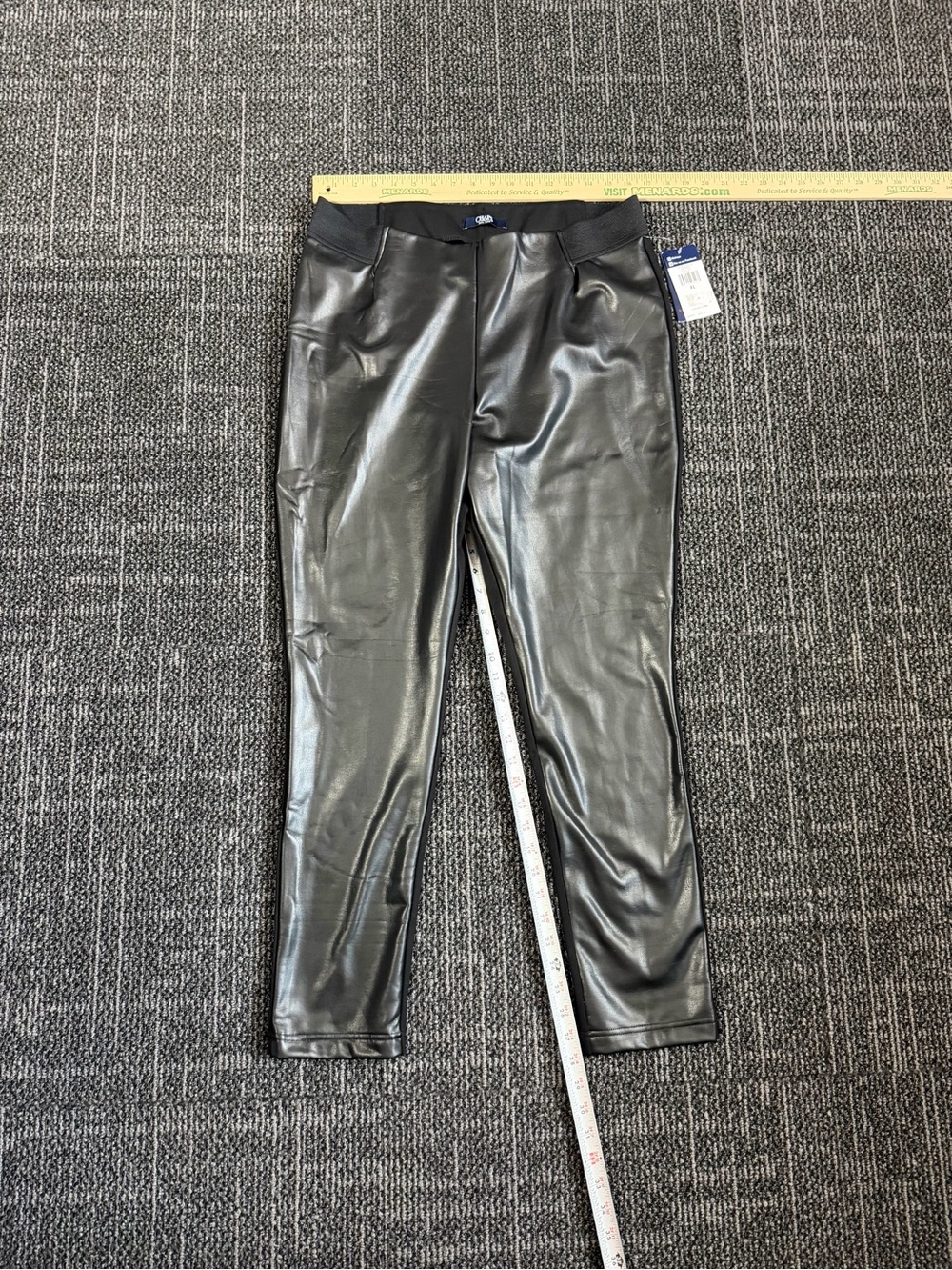 Women’s Chaps Black Faux-Leather Skinny Pants Leggings Size XL NWT